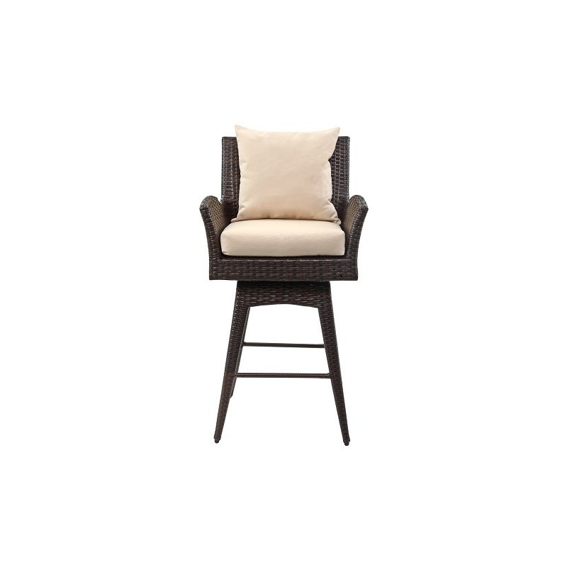 HAYES OUTDOOR WICKER SWIVEL ARMED COUNTER STOOL