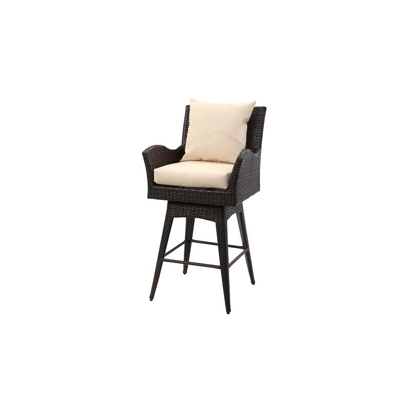 HAYES OUTDOOR WICKER SWIVEL ARMED COUNTER STOOL