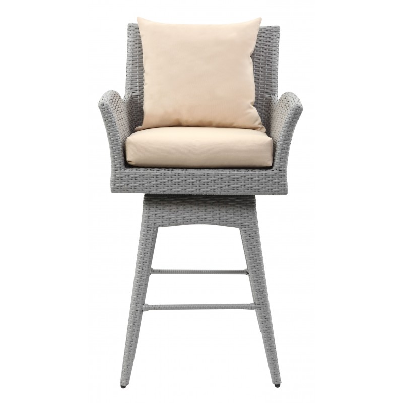 HAYES OUTDOOR WICKER SWIVEL ARMED COUNTER STOOL