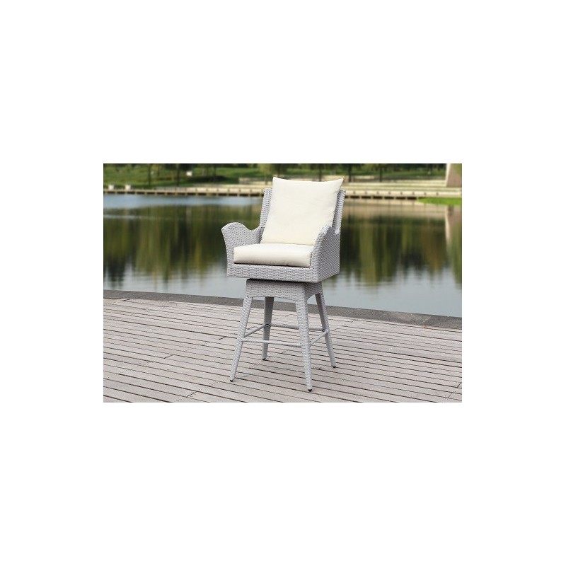 HAYES OUTDOOR WICKER SWIVEL ARMED COUNTER STOOL