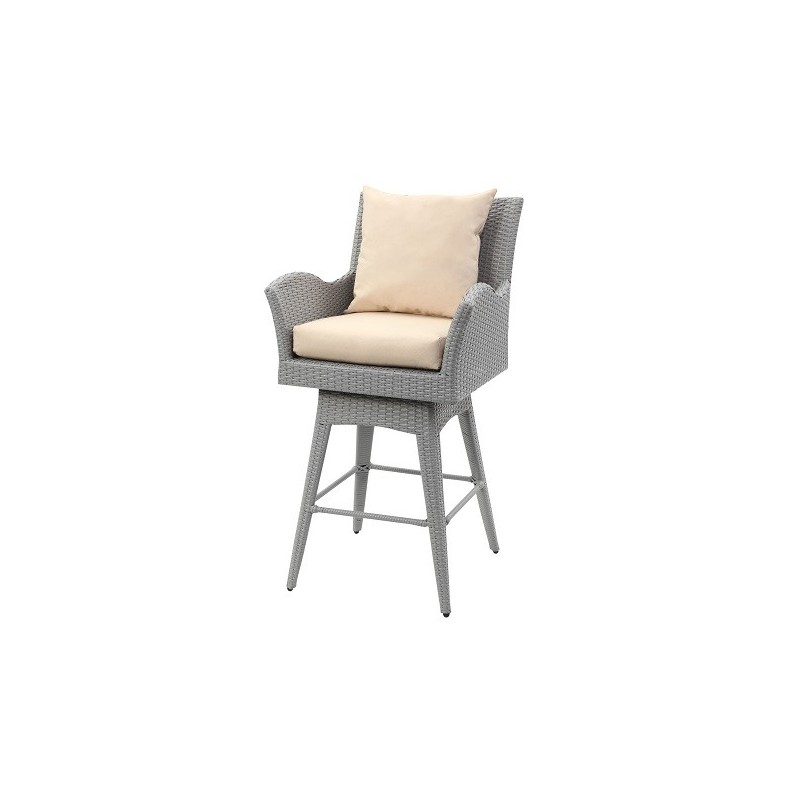 HAYES OUTDOOR WICKER SWIVEL ARMED COUNTER STOOL