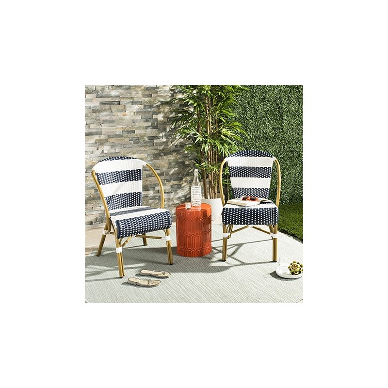 Sarita Striped french Bistro Stacking Side Chair