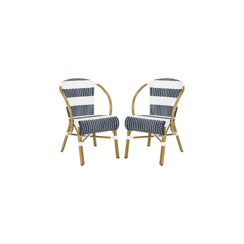Sarita Striped french Bistro Stacking Side Chair
