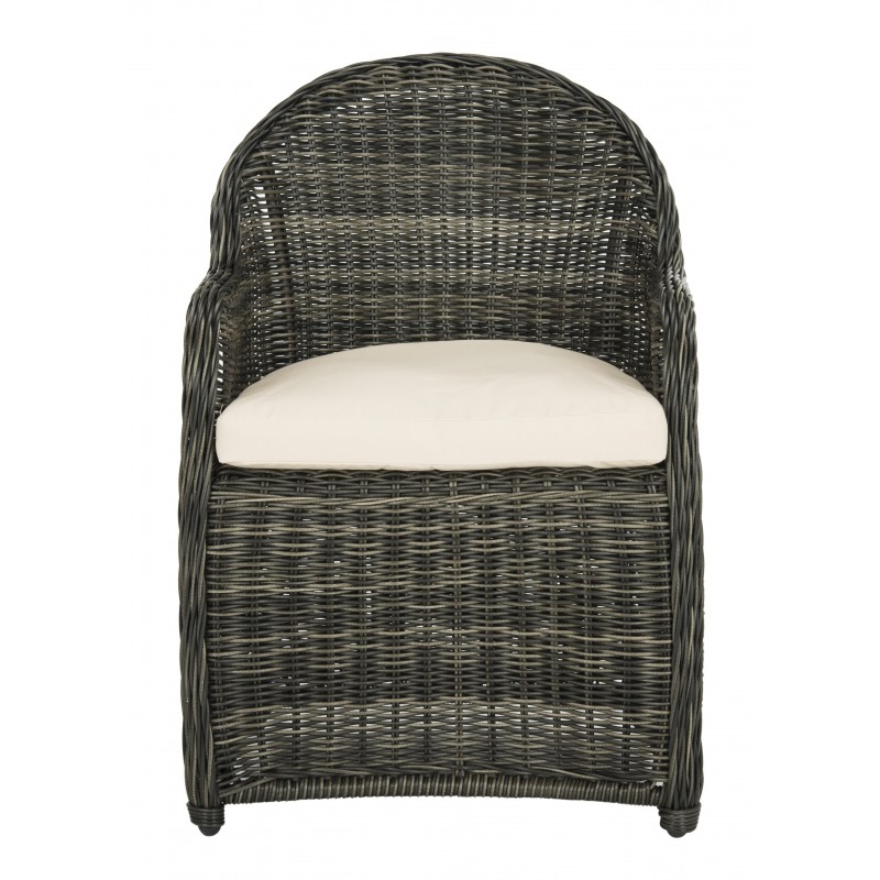 Safavieh Newton Wicker Arm Chair with Cushion - Grey/Beige (PAT2509A)