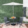 Safavieh Evert Half Patio Set and Umbrella - Dark Slate Grey/Beige (PAT6750A) Safavieh Evert Half Patio Set and Umbrella - Dark Slate Grey/Beige (PAT6750A)