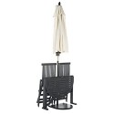 Safavieh Evert Half Patio Set and Umbrella - Dark Slate Grey/Beige (PAT6750A)