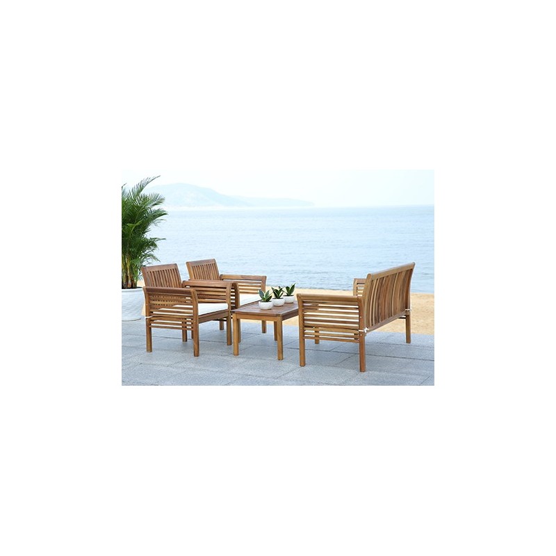 Safavieh Carson 4 pc Outdoor Set - Natural / Beige (PAT7005A)