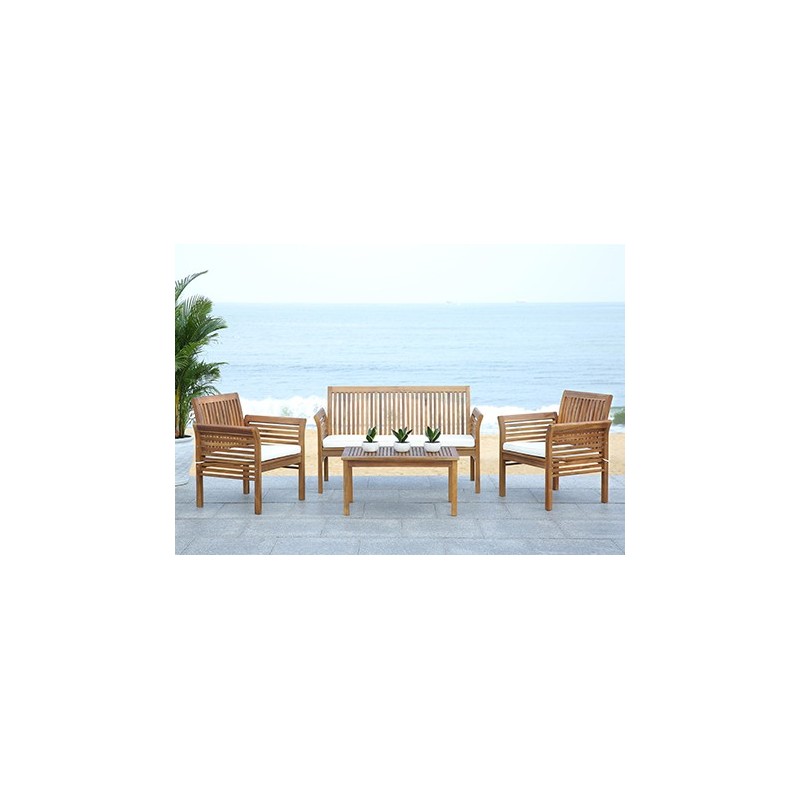 Safavieh Carson 4 pc Outdoor Set - Natural / Beige (PAT7005A)
