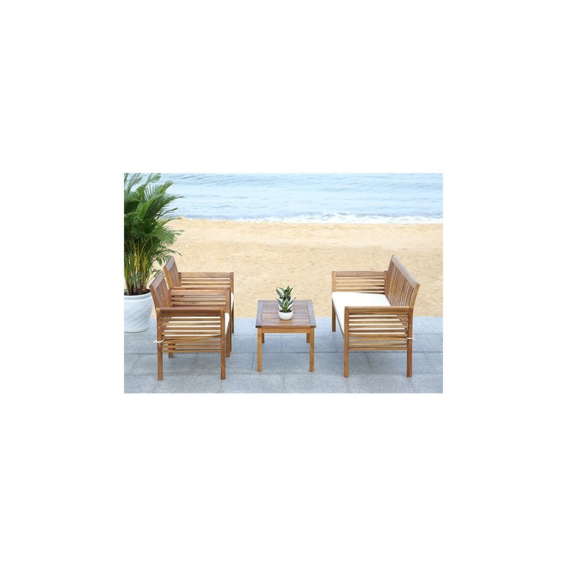 Safavieh Carson 4 pc Outdoor Set - Natural / Beige (PAT7005A)