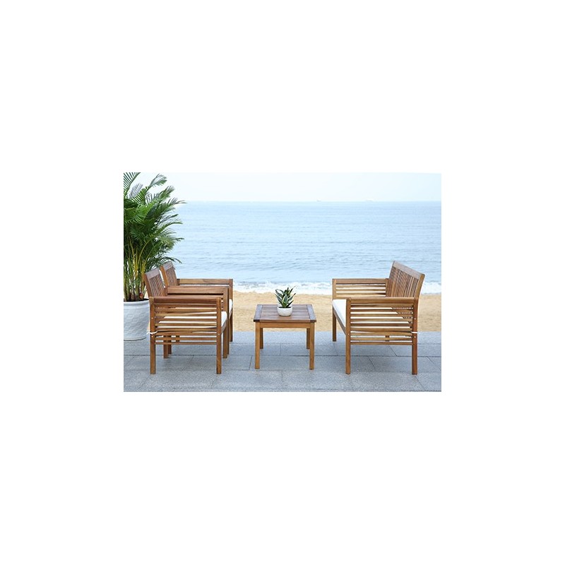 Safavieh Carson 4 pc Outdoor Set - Natural / Beige (PAT7005A)