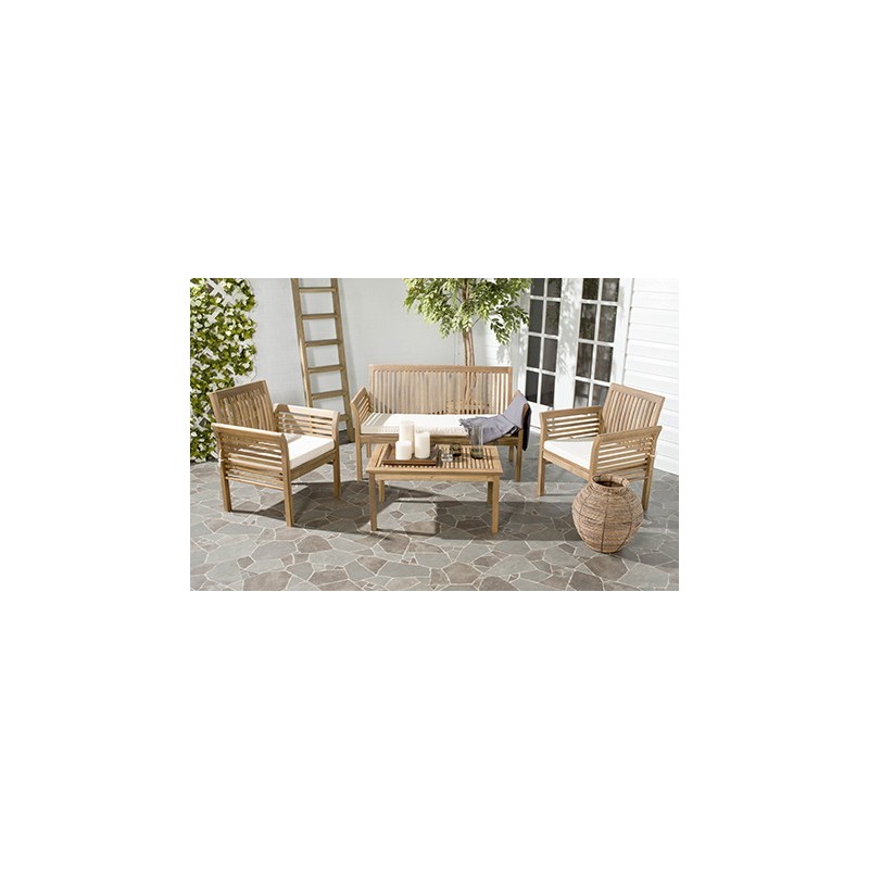 Safavieh Carson 4 pc Outdoor Set - Natural / Beige (PAT7005A)