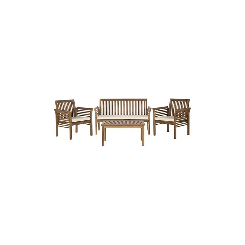 Safavieh Carson 4 pc Outdoor Set - Natural / Beige (PAT7005A)