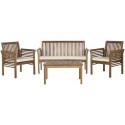 Safavieh Carson 4 pc Outdoor Set - Natural / Beige (PAT7005A)