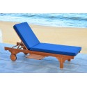 Safavieh Newport Chaise Lounge Chair with Side Table - Natural/Navy (PAT7022B)