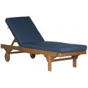 Safavieh Newport Chaise Lounge Chair with Side Table - Natural/Navy (PAT7022B)