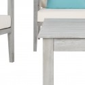 Safavieh Nunzio 4 PC Outdoor Set with Accent Pillows-Grey Wash/White/Light Blue (PAT7031B)