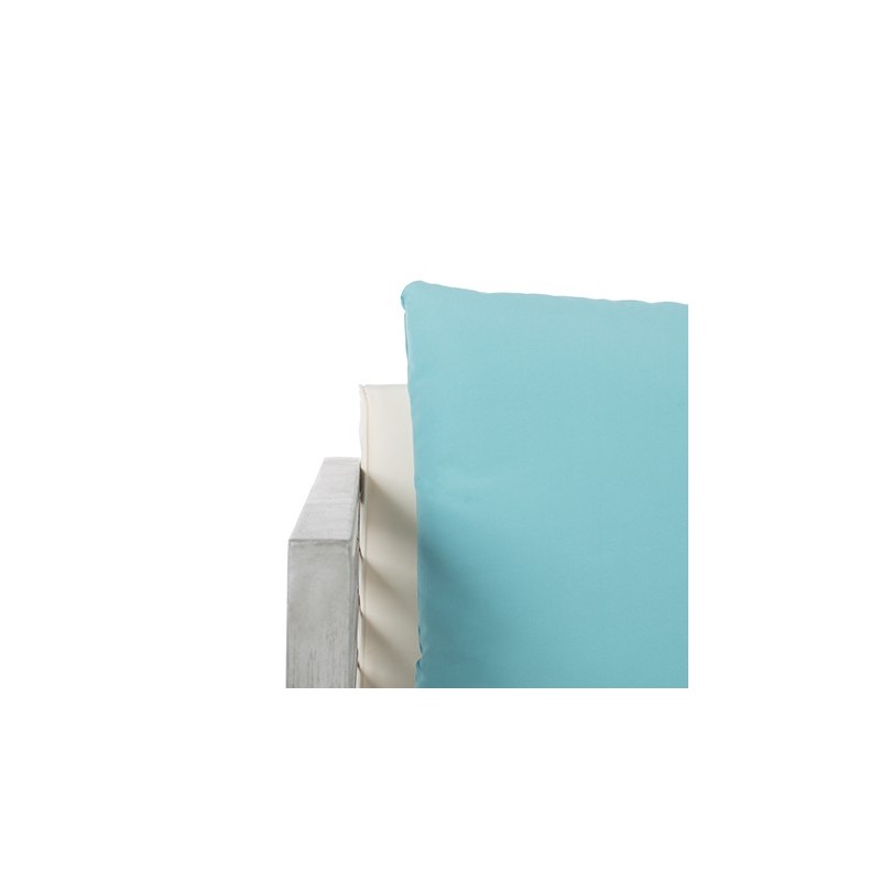 Safavieh Alda 4 PC Outdoor Set with Accent Pillows-Grey Wash/White/ Light Blue (PAT7033B)