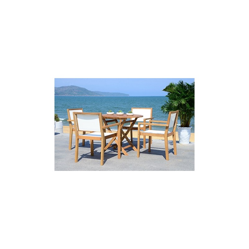 Chante 35.4-inch Dia Round Table 5 Piece Dining Set