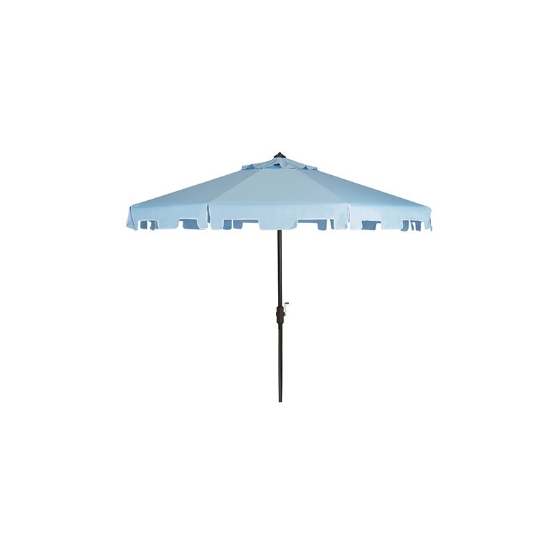 UV Resistant Zimmerman 9 FT Crank Market Push Button Tilt Umbrella with Flap