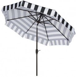 Safavieh Elsa Fashion Line 9FT UV Resistant Auto Tilt Umbrella - Black/White (PAT8003A)