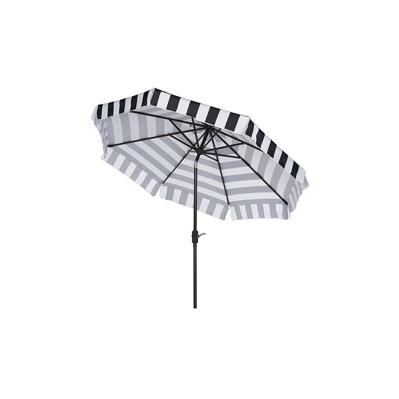 Safavieh Elsa Fashion Line 9FT UV Resistant Auto Tilt Umbrella - Black/White (PAT8003A)