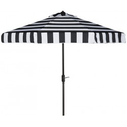 Safavieh Elsa Fashion Line 9FT UV Resistant Auto Tilt Umbrella - Black/White (PAT8003A)