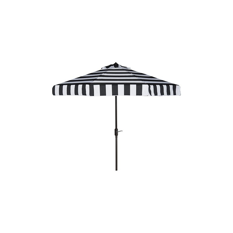 Safavieh Elsa Fashion Line 9FT UV Resistant Auto Tilt Umbrella - Black/White (PAT8003A)