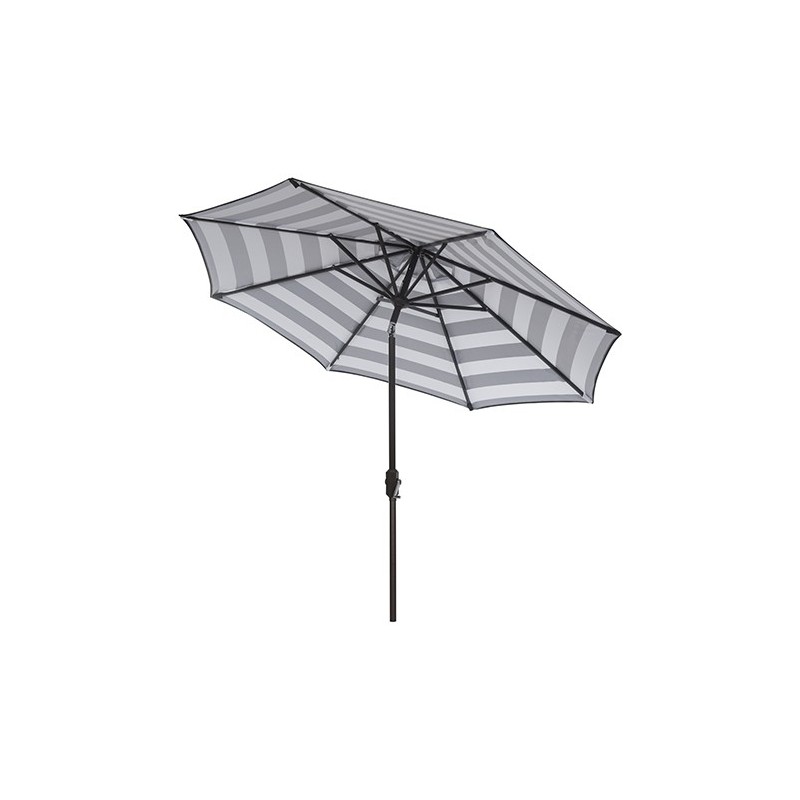 Safavieh Iris Fashion Line 9FT UV Resistant Auto Tilt Umbrella - Black/White (PAT8004A)