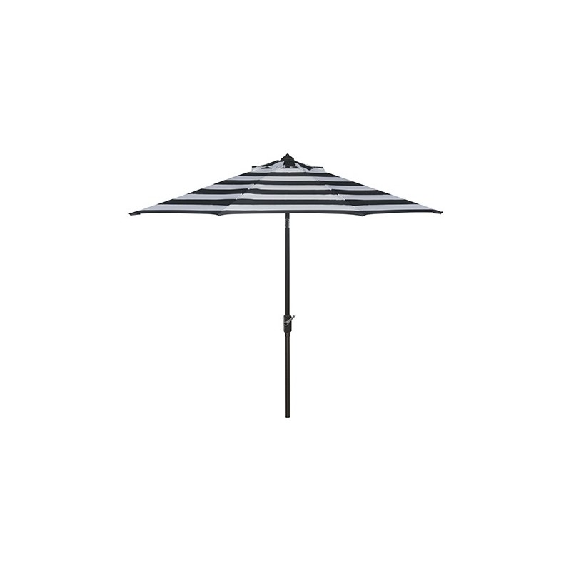 Safavieh Iris Fashion Line 9FT UV Resistant Auto Tilt Umbrella - Black/White (PAT8004A)
