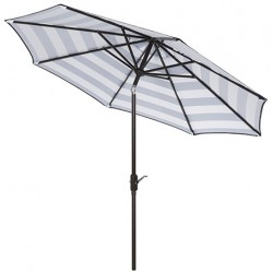 Safavieh Iris Fashion Line 9FT UV Resistant Auto Tilt Umbrella - Navy/White (PAT8004B)