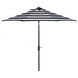 Safavieh Iris Fashion Line 9FT UV Resistant Auto Tilt Umbrella - Navy/White (PAT8004B)