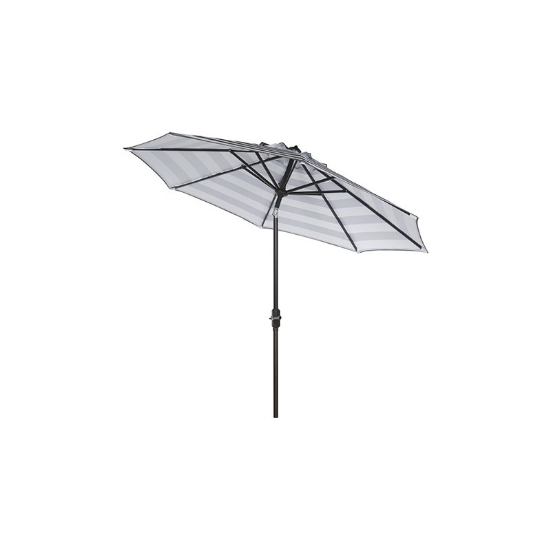 Safavieh Iris Fashion Line 9FT UV Resistant Auto Tilt Umbrella - Grey/White (PAT8004D)