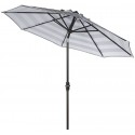 Safavieh Iris Fashion Line 9FT UV Resistant Auto Tilt Umbrella - Grey/White (PAT8004D)