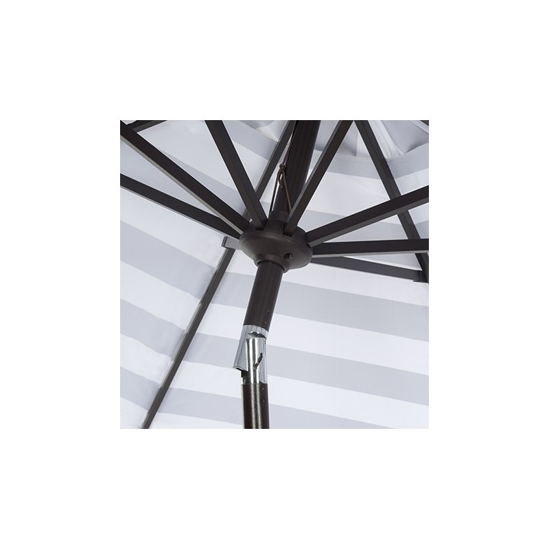 Safavieh Iris Fashion Line 9FT UV Resistant Auto Tilt Umbrella - Grey/White (PAT8004D)