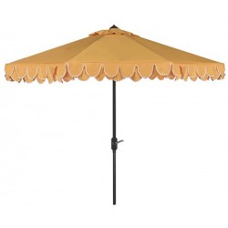 Safavieh Elegant Valance 9FT UV Resistant Auto Tilt Umbrella - Yellow/White (PAT8006B)