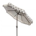 Safavieh Elegant Valance 9FT Auto UV Resistant Tilt Umbrella - White/Black (PAT8006E)