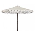 Safavieh Elegant Valance 9FT Auto UV Resistant Tilt Umbrella - White/Black (PAT8006E)