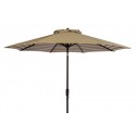 Safavieh Athens Inside Out Striped 9ft Crank Outdoor Auto Tilt Umbrella - Beige/White (PAT8007B)