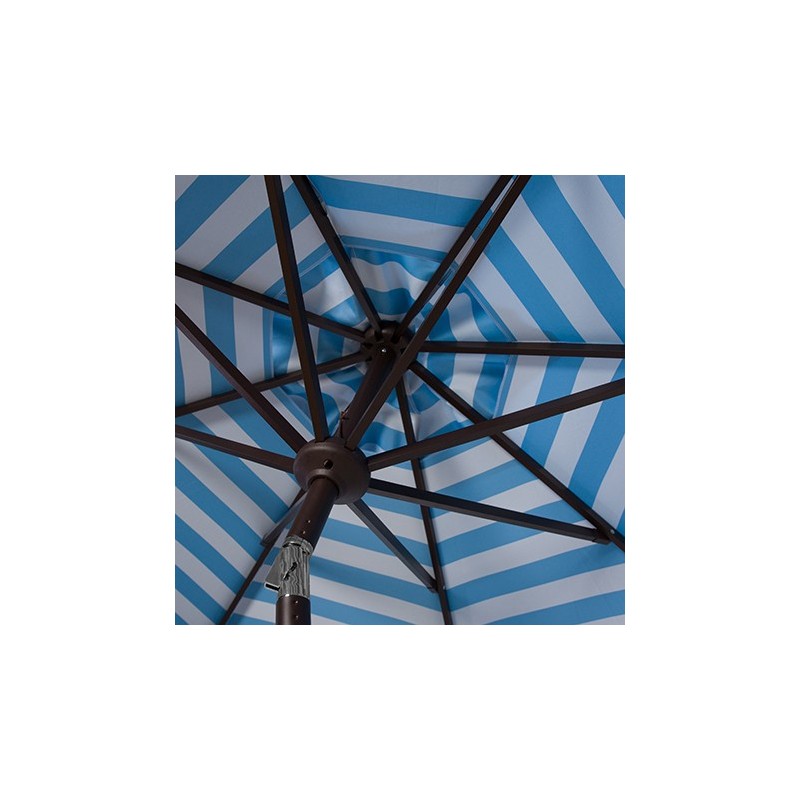 Safavieh Athens Inside Out Striped 9ft Crank Outdoor Auto Tilt Umbrella - Blue/White (PAT8007C)