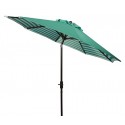 Safavieh Athens Inside Out Striped 9ft Crank Outdoor Auto Tilt Umbrella Dark Green/White (PAT8007E)