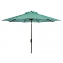 Safavieh Athens Inside Out Striped 9ft Crank Outdoor Auto Tilt Umbrella Dark Green/White (PAT8007E)