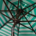 Safavieh Athens Inside Out Striped 9ft Crank Outdoor Auto Tilt Umbrella Dark Green/White (PAT8007E)