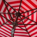 Safavieh Athens Inside Out Striped 9ft Crank Outdoor Auto Tilt Umbrella - Red/White (PAT8007F)