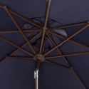 Safavieh Milan Fringe 9ft Crank Outdoor Push Button Tilt Umbrella - Navy/White (PAT8008A)