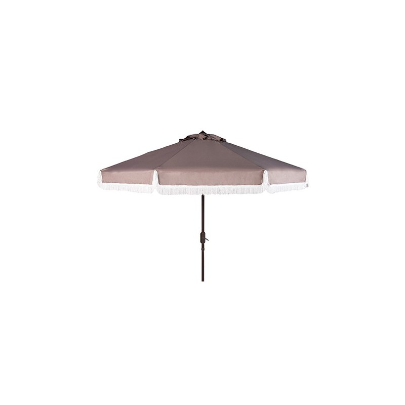 Milan Fringe 9ft Crank Outdoor Push Button Tilt Umbrella