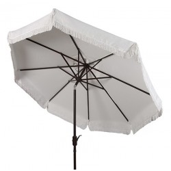 Milan Fringe 9ft Crank Outdoor Push Button Tilt Umbrella