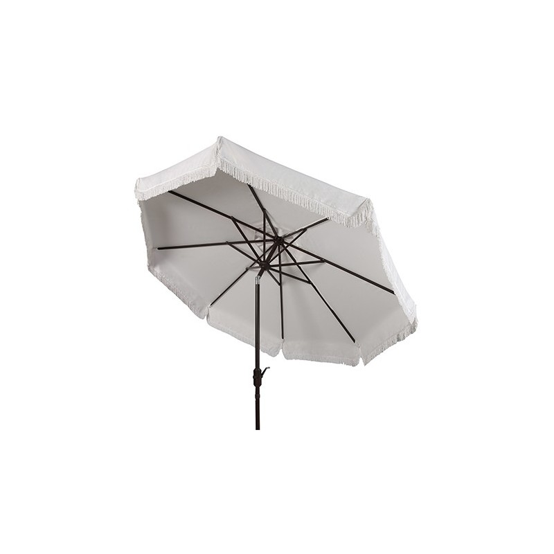 Milan Fringe 9ft Crank Outdoor Push Button Tilt Umbrella