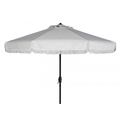 Milan Fringe 9ft Crank Outdoor Push Button Tilt Umbrella