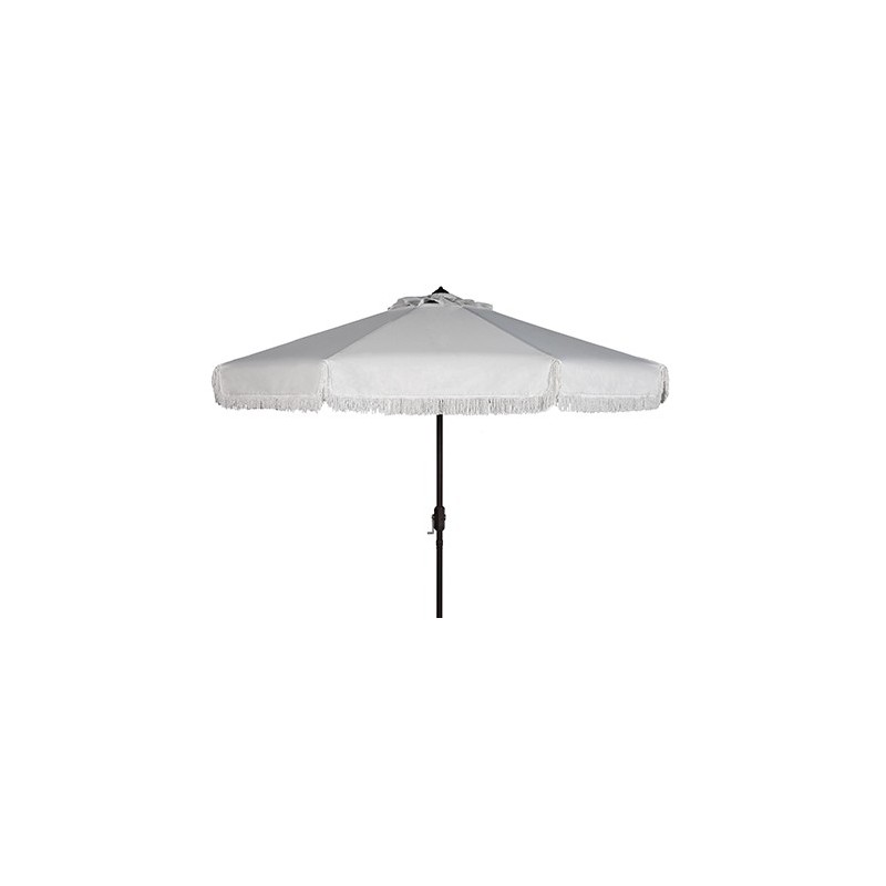 Milan Fringe 9ft Crank Outdoor Push Button Tilt Umbrella