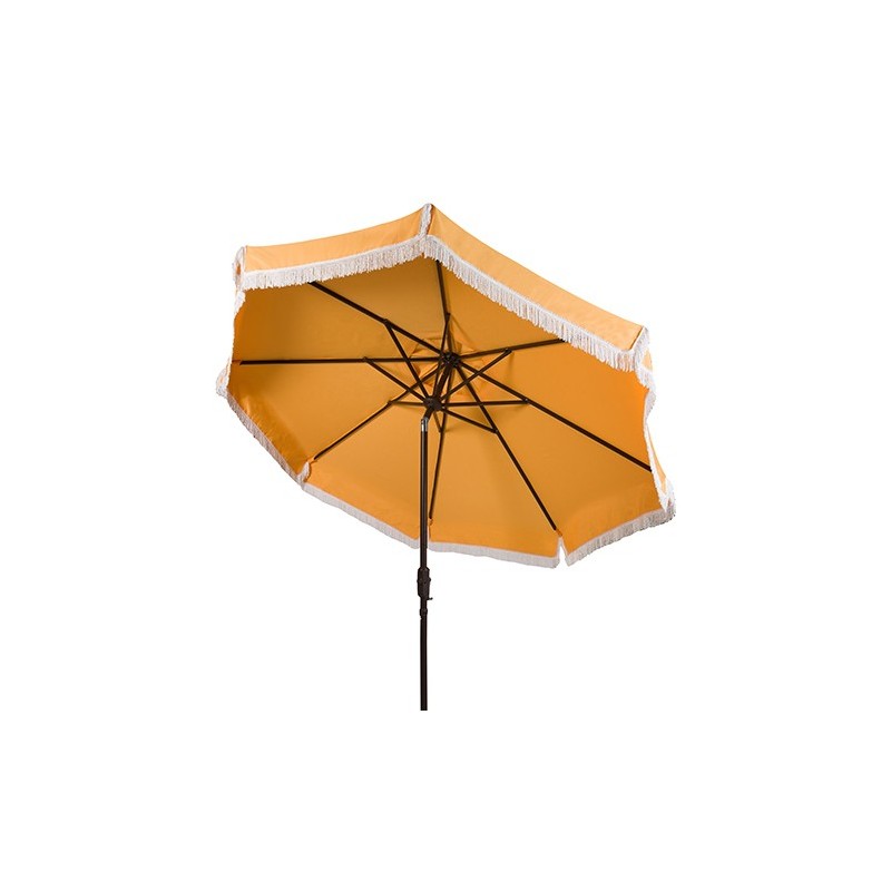 Milan Fringe 9ft Crank Outdoor Push Button Tilt Umbrella